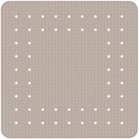 QORVA-Tapis de douche  Mirasol taupe 54x54 cm antidérapant en caoutchouc naturel carré pour sécurité optimale avec saugnäpfen tapis de bain tendance confort et style dans votre salle de bain