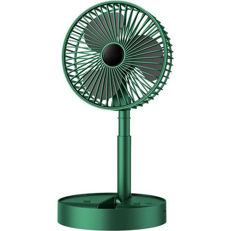 Ventilateur de bureau télescopique pliable USB silencieux 3 vitesses flux d’air puissant ventilateur portable maison bureau dortoir été vert (1/5)