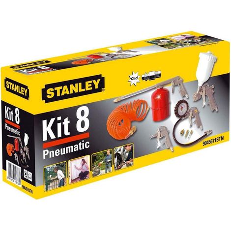 kit 8 accessori per compressore aria compressa ad attacco rapido stanley