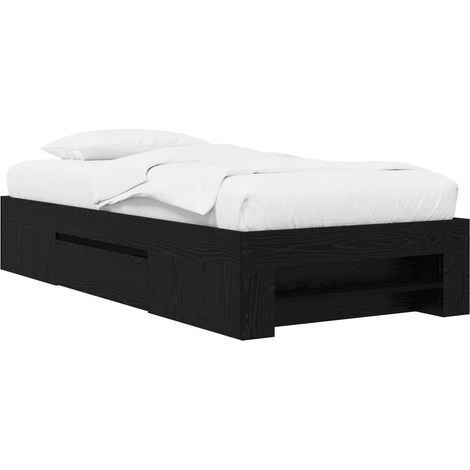 Maison Exclusive - Telaio del letto con storage Rovere Nero 80 x 200 cm (1/5)