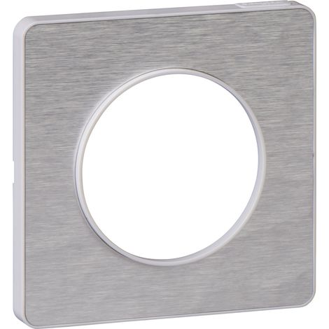 Odace Touch, plaque Alu martelé liseré Blanc 1 p (1/4)