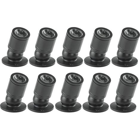 Mini faretti LED da incasso a soffitto 1W con driver 100-265V AC per casa/cucina/portagioie/soggiorno/armadio, 10 pezzi [classe energetica A+] (nero, luce calda) (1/5)