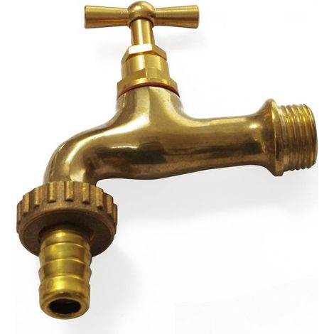 rubinetto per giardino ottone lucido 1/2"