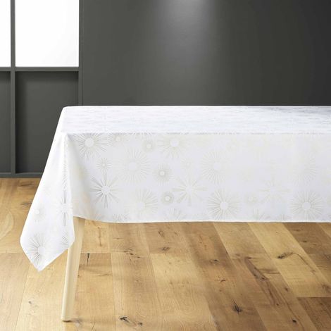 Weiße Tischdecke mit goldener Verzierung, PAMPILLE