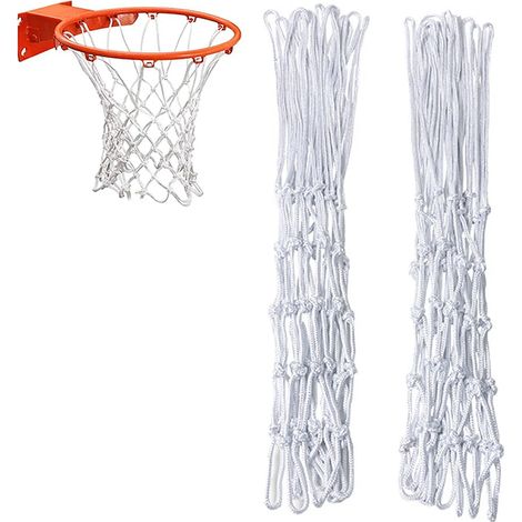 Lot de deux filets de basket professionnels pour anneau standard résistants à toutes les conditions météo pour terrain extérieur
