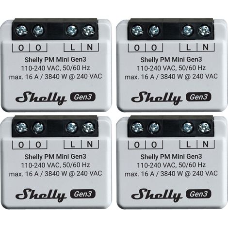 SHELLY Wattmètre Wi-Fi Plus PM Mini Gén.3, blanc, 4 pièces (1/5)