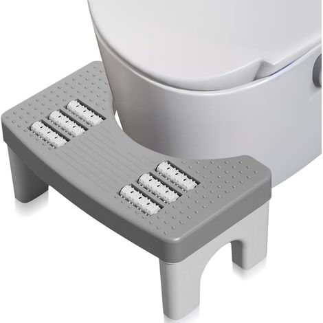 Tabouret Toilette,Tabouret WC Massant,Marche Pied Toilette Antidérapant-pour Adultes pour Soulager la Constipation,Convient Aux Enfants et Aux Adultes(Gris) (1/5)