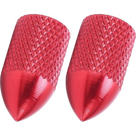 2 pièces Bouchons de Valve Schrader en Alliage d'Aluminium pour Vélo, Couvre-Poussière Rouge pour Pneus de Bicyclette (1/5)