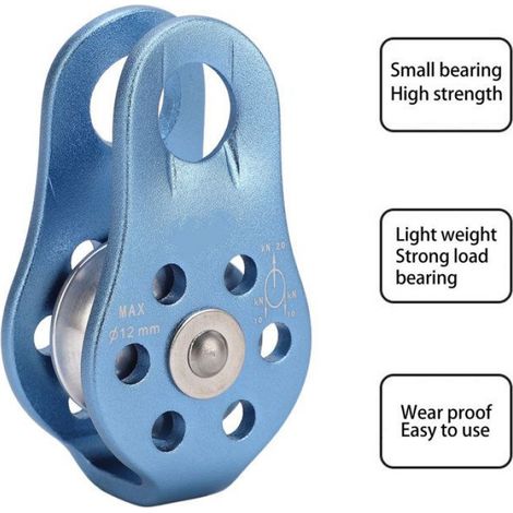 Poulie D'Escalade - Alliage Al Mg 7075 - Charge Statique 20 KN - Pour Cordes 8 À 13 Mm - 1 Pièce (1/5)
