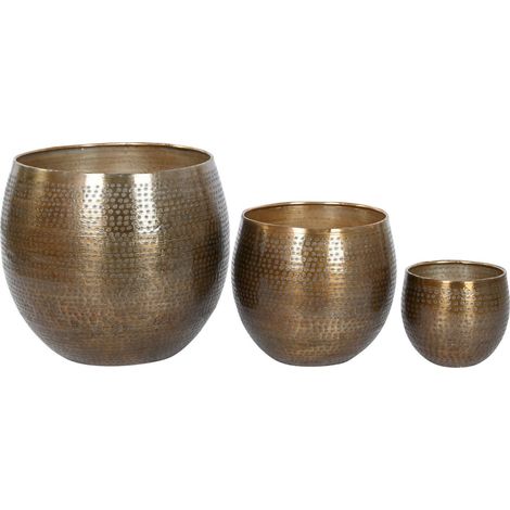 Cache-pot élégant doré pour plantes d'intérieur - Doré vieilli élégant (1/4)