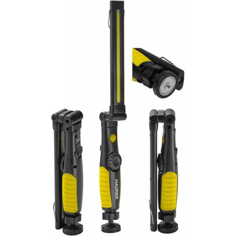TORCIA LED DA LAVORO GIREVOLE 360° MAURER BATTERIA RIC. USB-CF. BLISTER