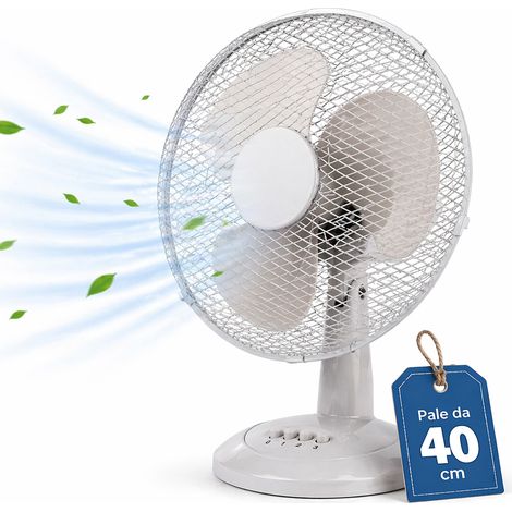 Ventilatore da Tavolo Autoportante Sabbia Potenza 45W Diametro 40cm 3 Velocità