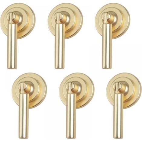 Lot de 6 poignées d'armoire en forme de goutte en alliage de zinc brossé avec vis de montage pour armoires, tiroirs, portes, meubles décoratifs (long pendentif cylindrique) (1/5)