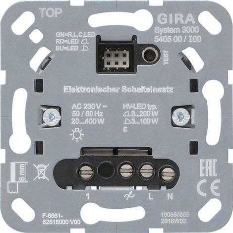 Gira S3000 Module d'interrupteur électr. Insert [540500], 5405 00