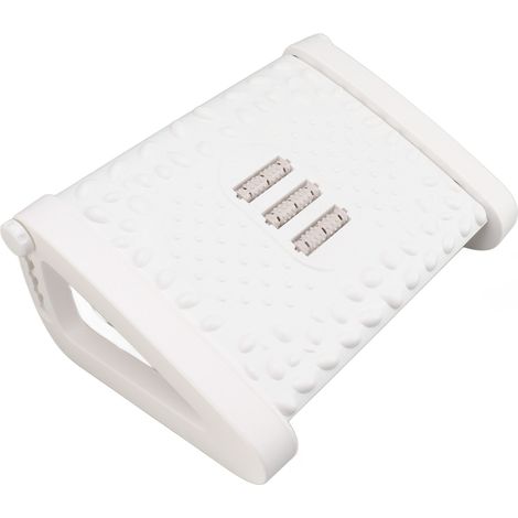 Untertisch-Fußstütze, ergonomische, höhenverstellbare Fußstütze mit Massagefunktion und Rollen, weiß (1/5)