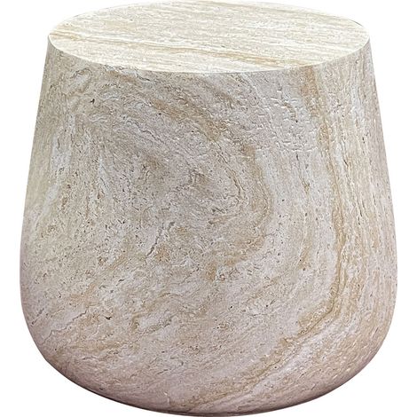 Bonn - Tavolino d'appoggio in fibroclay naturale ø47x41 cm (1/5)