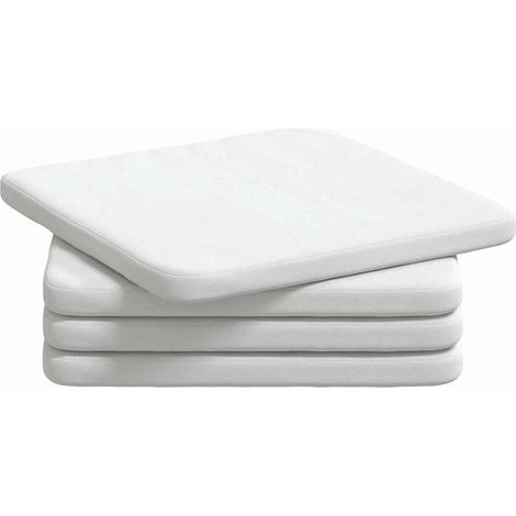Maison Exclusive - Sitzkissen 4 Stück Weiß 40 x 40 x 3 cm Stoff