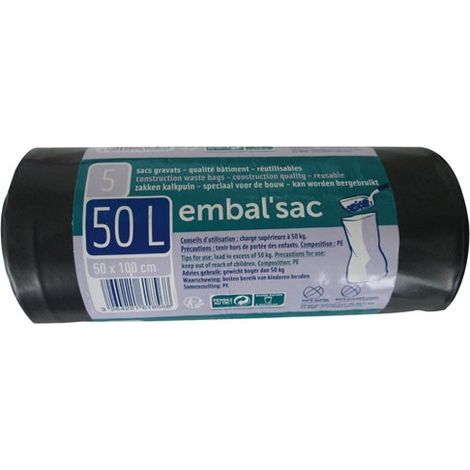 Rubble rubble bin bags 50l x5 0pg05568