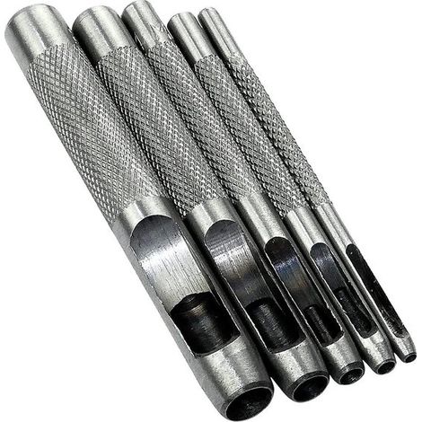 5 piezas, 5 tamaños, Alicates perforadores, Herramientas para trabajar el cuero, Alicates para ojales, Plateado, 2/3/4/6/8 mm (1/4)