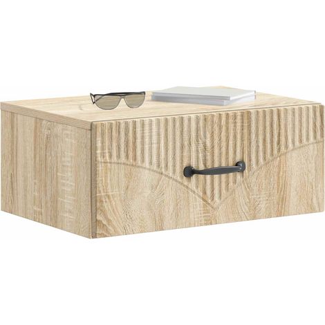Maison Exclusive - Mobiletto da notte a muro Rovere Sonoma 49 x 34,5 x 20 cm