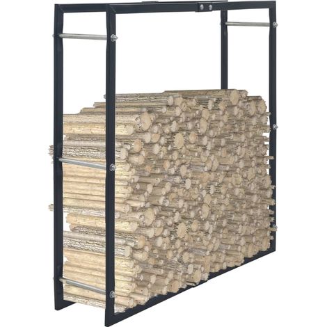 Portant de bois de chauffage Noir 100x25x100 cm Acier