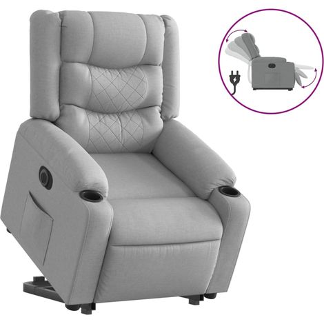 Maison Exclusive - Poltrona Reclinante Alzapersona Elettrica Grigio Chiaro Tessuto