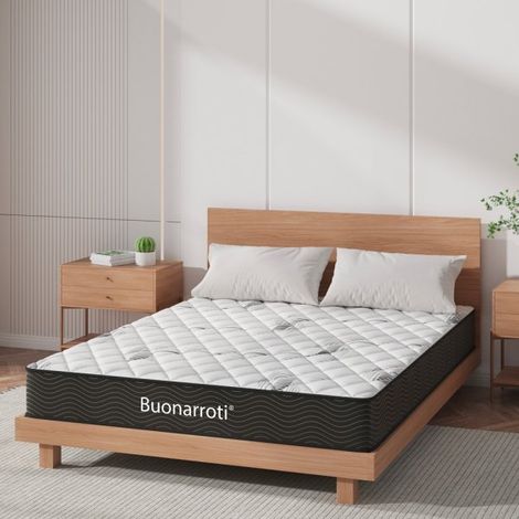 Materasso una piazza e mezza Tarico 120x190x22.3 H cm. con molle insacchettate e strato in memory foam