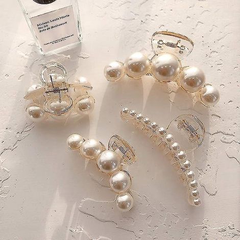(lot De 4) Pinces Cheveux Perle Barrettes Solides Barrettes Anti-drapantes Cadeaux D'anniversaire Pour Mre Femme Fille Petite Amie (1/5)