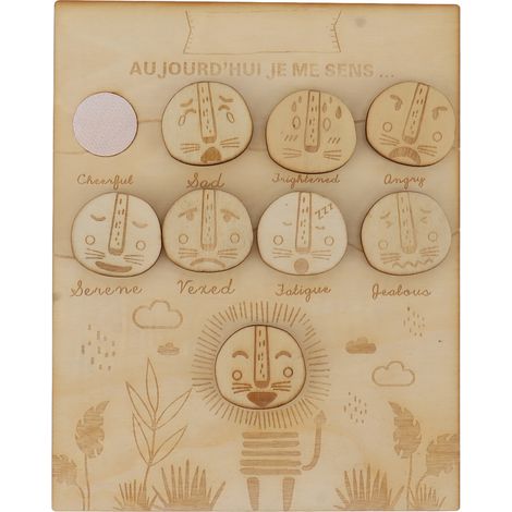 Feelings Chart for Kids Montessori Wooden Daily Moods Feelings Sign Educational Toy for Home School Classroom Therapy Office Decor