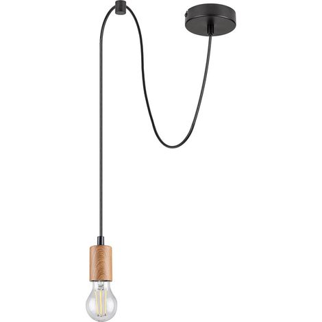 DOLLIEN, INDOOR PENDANT LAMP, MATTE BLACK+BEECH METAL LAMP, (1/5)