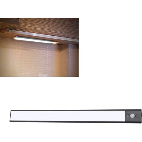 Bande lumineuse LED pour meubles, rechargeable, avec capteur de présence intelligent, barre lumineuse pour cuisine, armoire ou cave à vin, bande lumineuse magnétique sans fil unique, noire. (1/5)