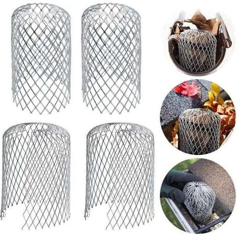 Pack de de 6 grilles de protection pour gouttières en aluminium, XU, Protège-gouttières en métal, Pour maison, Avant-toits, Tranchées et égouts - KZQ (1/4)