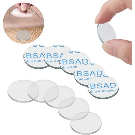 80 Pcs Tampons de Table en Verre, 25 mm x 2,2 mm Table Plateau Verre Anti Dérapant, Entretoises de Dessus de Table en Verre Transparent, Pare-Chocs en Plastique pour Dessus de Table en Verre (1/4)