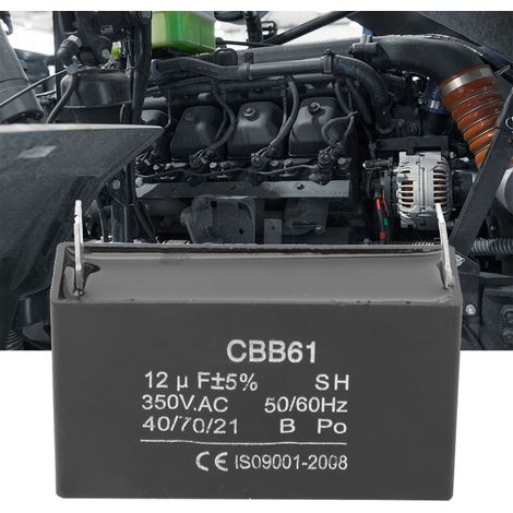 Anlaufkondensator CBB61 für Benzingeneratoren, 12 µF, 350 V, für Lüfter- oder Klimaanlagenmotoren. (1/5)