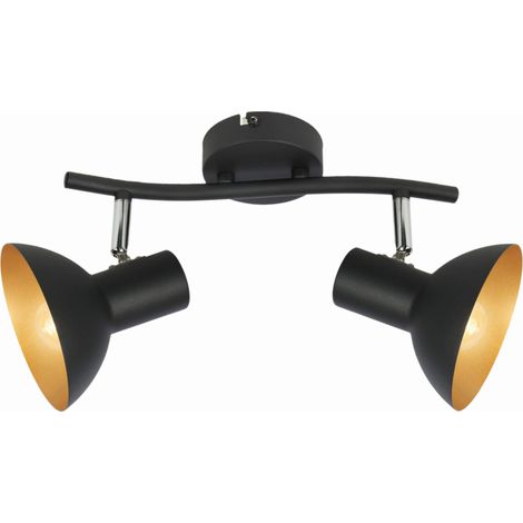 Plafoniera Candellux DISO 2 luci nero oro metallo E27