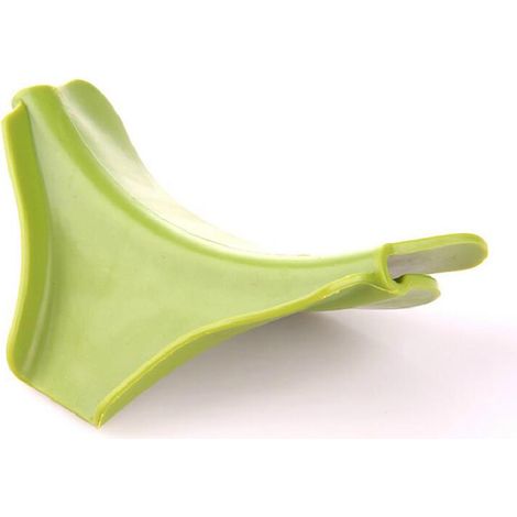 Silikon-Küchenhelfer mit Auslaufschutz, passend für Töpfe, Pfannen und Schüsseln mit rundem Rand, grün – Zubehör zum Auffangen von Flüssigkeiten – 2 Auslaufstopper (1/5)