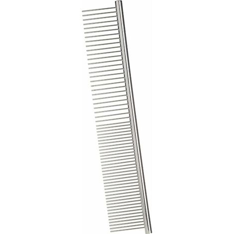Peigne en acier inoxydable pour chiens, brosse de toilettage pour animaux de compagnie, outil de toilettage pour petits, moyens et grands animaux, chats, chevaux (S) (1/5)