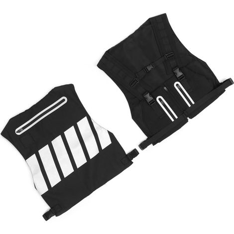 Gilet de sécurité réfléchissant pour cyclisme, équipement sportif pour l'entraînement en salle, noir et blanc. (1/5)