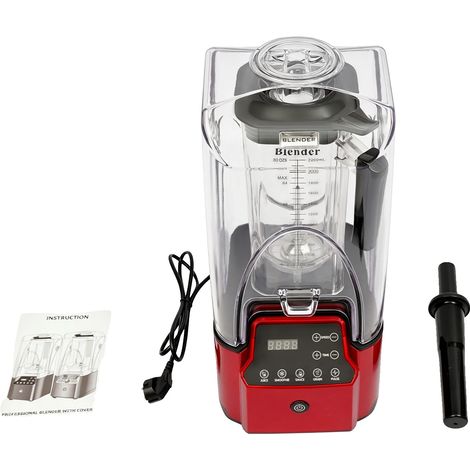 Licuadora, 2200 W de potencia, 9 velocidades, color rojo. (1/2)