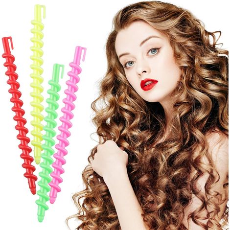 Lot de 32 bigoudis magiques en spirale - Sans chaleur - Pour dormir - Accessoire de coiffure Curly Rolls Heatless