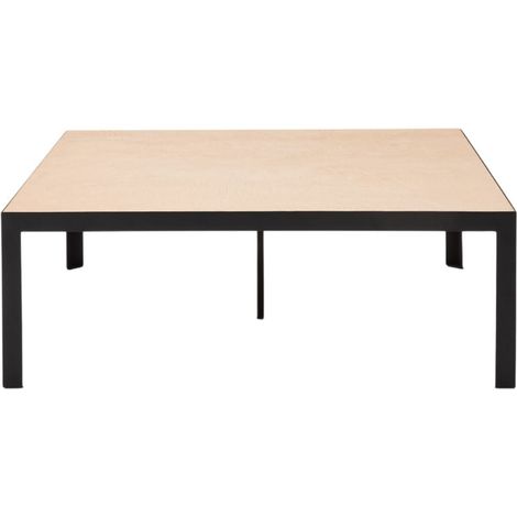 Table basse en Plateau en enduit effet béton et piètement métal noir ORELIA