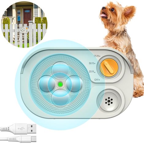 Anti-aboiement ultrasonique Rechargeable Étanche IP65 75ft (1/5)