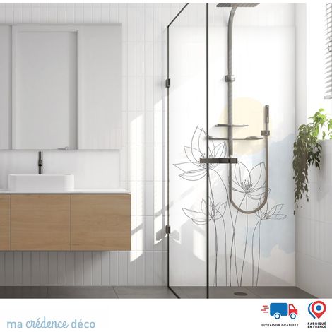 Panneau de douche : Légèreté florale - Alu composite - 120 - 245 (1/3)