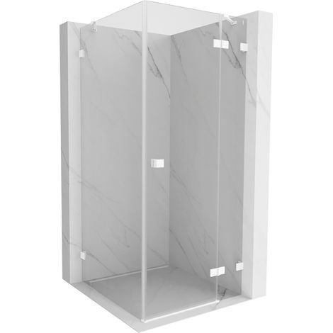 Mexen Lunar cabine de douche rectangulaire droite 80 x 80 cm, transparent, blanc - 834-080-080-20-00-P (1/5)
