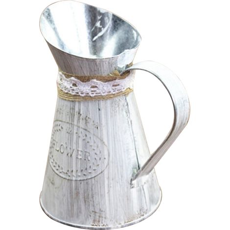 Pot en métal vintage à mot "FLOWER" pour petites plantes, décor multifonctionnel - 1 unité