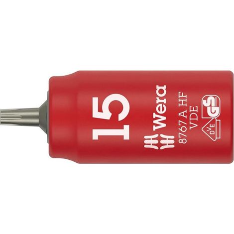 WERA Steckschlüsseleinsatz 8767 A VDE HF 1/4 ″TX 15 Länge 36 mm (1/4)