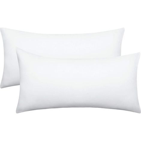 Lot de 2 taies d'oreiller 40 x 80 cm – 500 fils 100 % coton ultra doux – Blanc taies d'oreiller avec fermeture éclair Pillowcase (1/4)