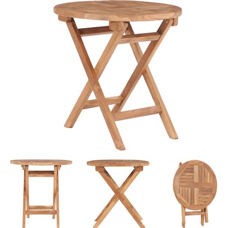 The Living Store -  Klappbarer Gartentisch 45 cm Teak Massivholz (1/5)