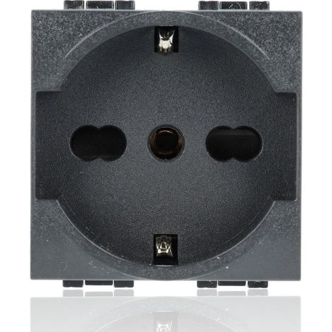 Presa Schuko Bticino Livinglight 2P+T 16A 250V Antracite L4140/16