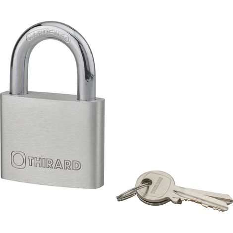 THIRARD - Cadenas à clé, extérieur, alu, 60mm, anse acier nickelé, 2 clés - THIRARD (1/5)